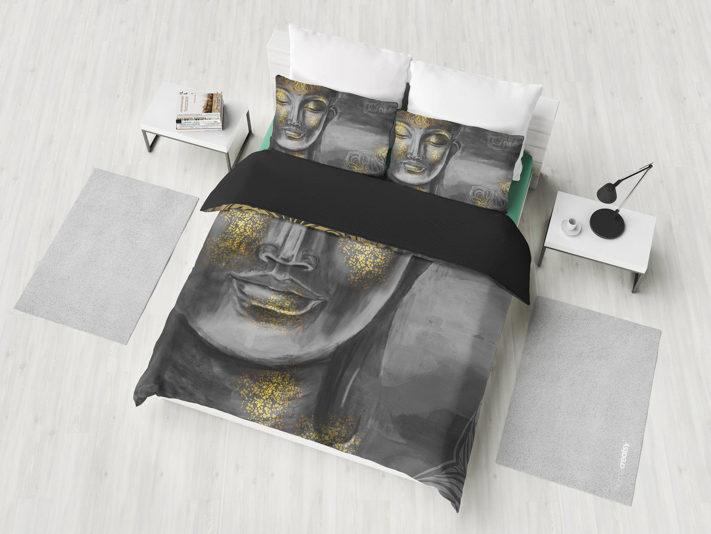 Gold Buddha Face Bedding Set