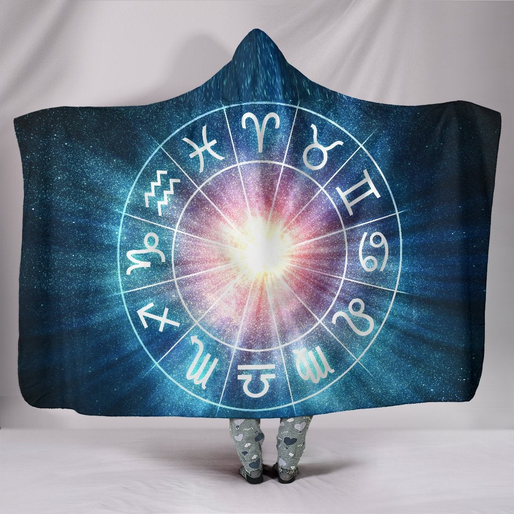 Zodiac Wheel Hooded Blanket