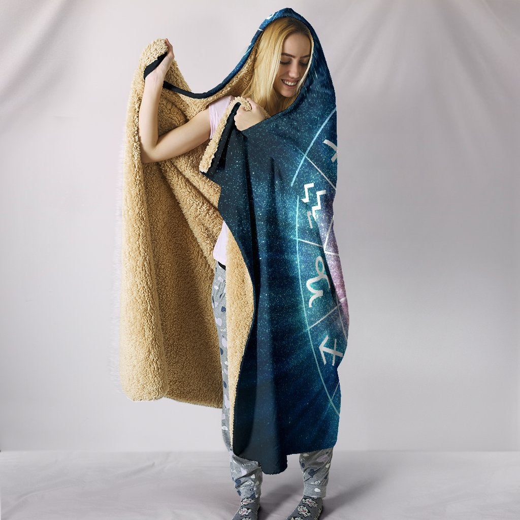 Zodiac Wheel Hooded Blanket