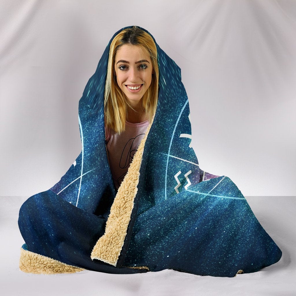 Zodiac Wheel Hooded Blanket
