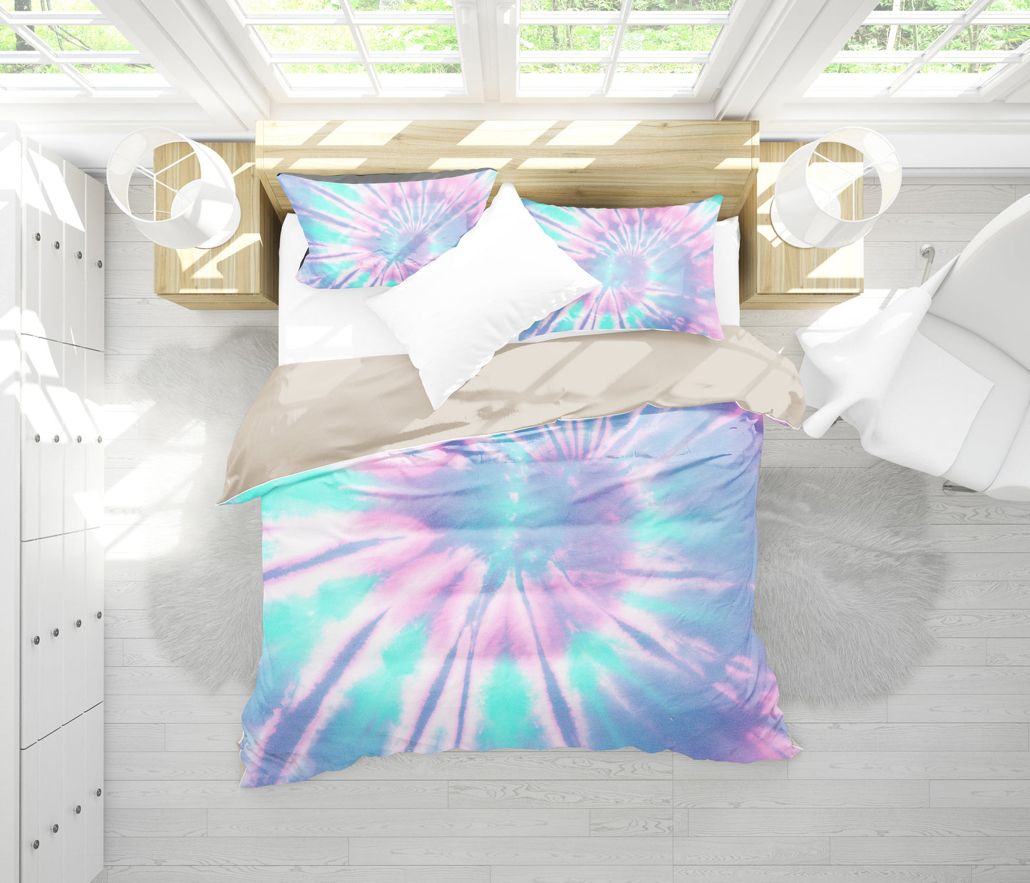 Pink Tie Dye Bedding Set