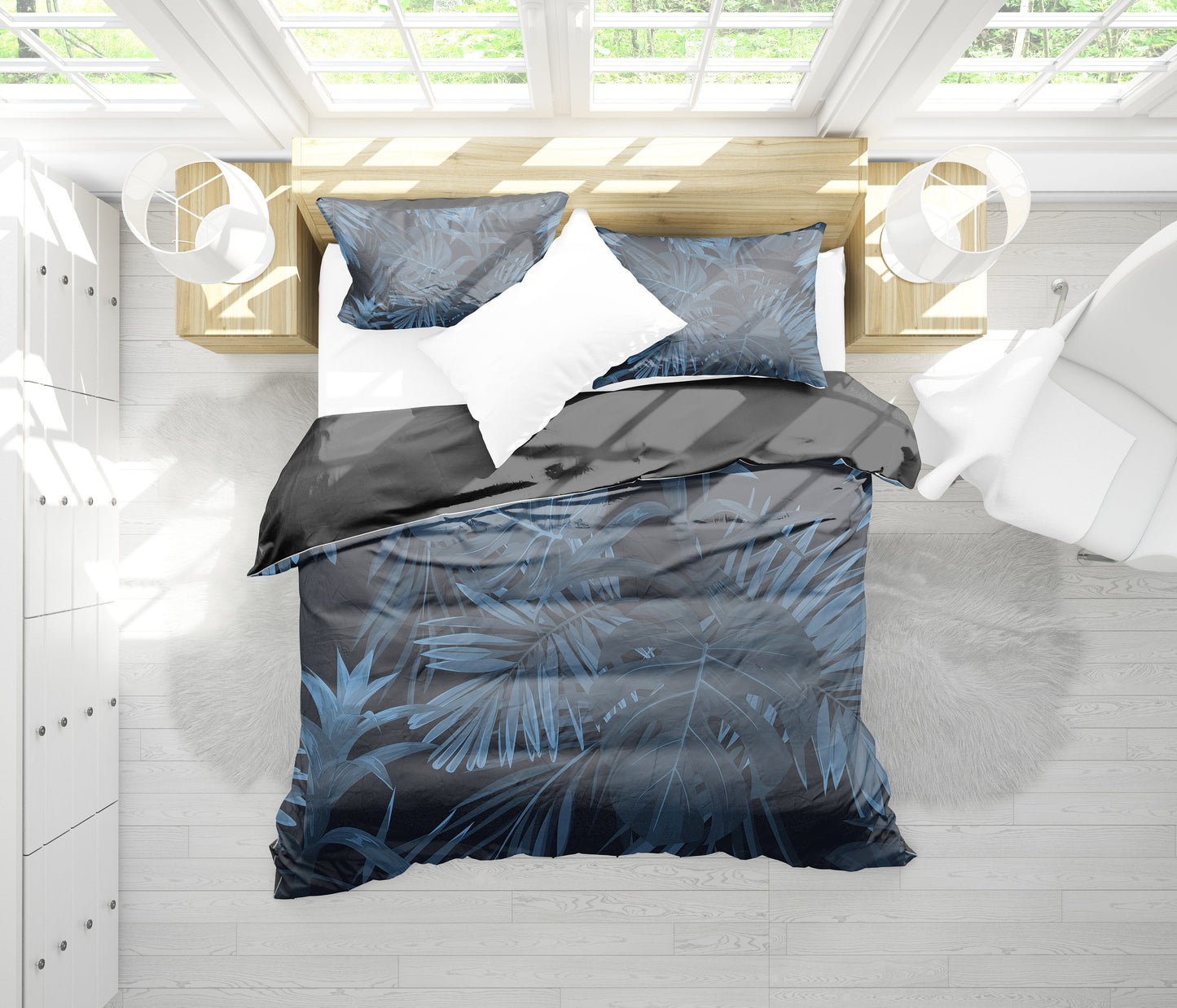 Dark Leaves Bedding Set