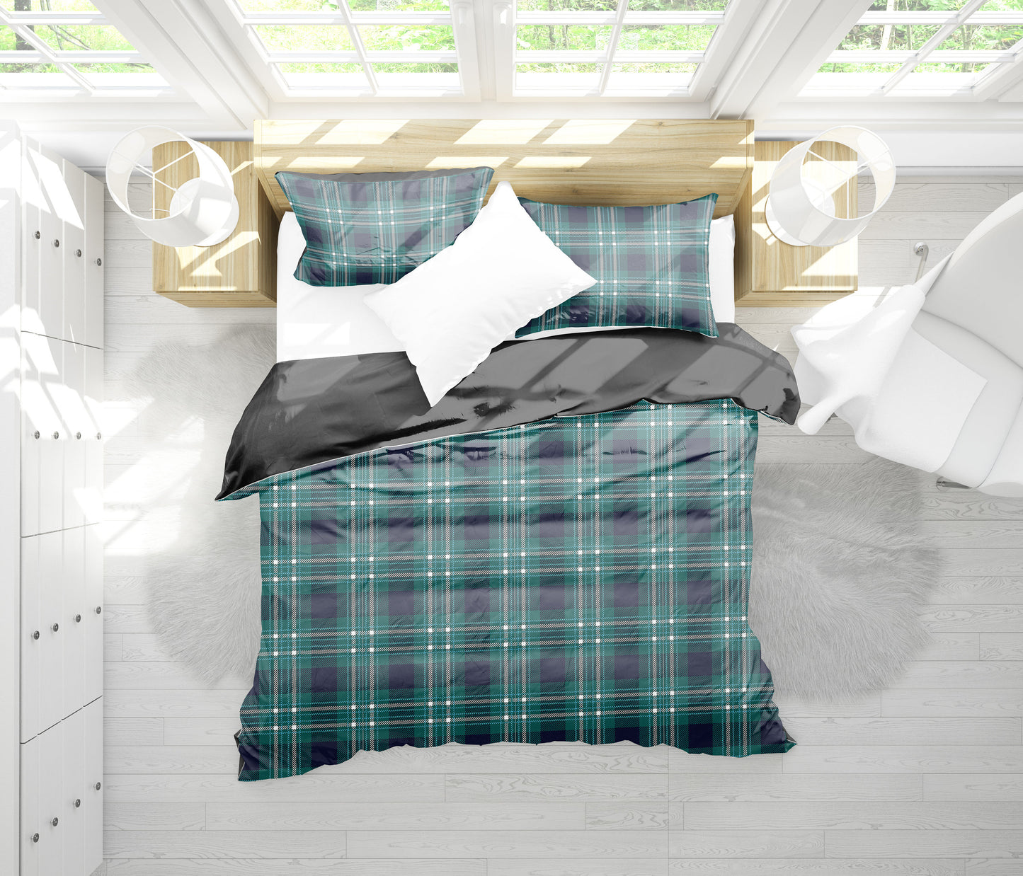 Green Plaid Bedding Set
