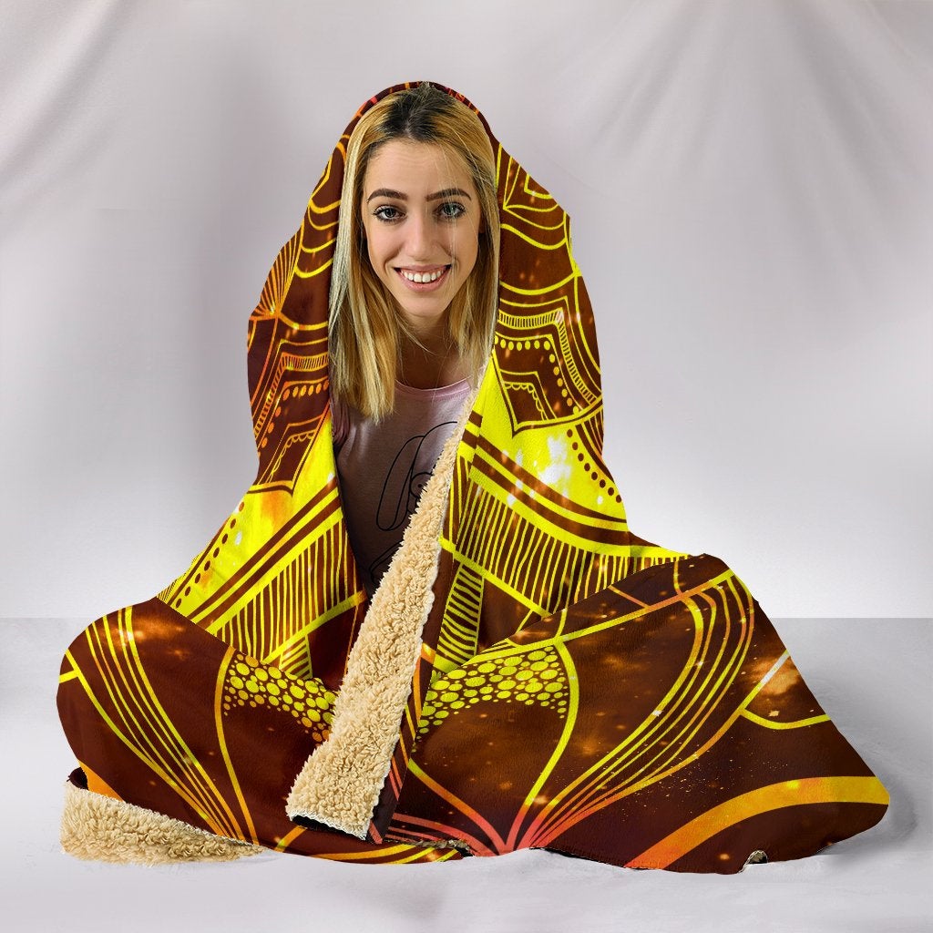 Gold Mandala Hooded Blanket