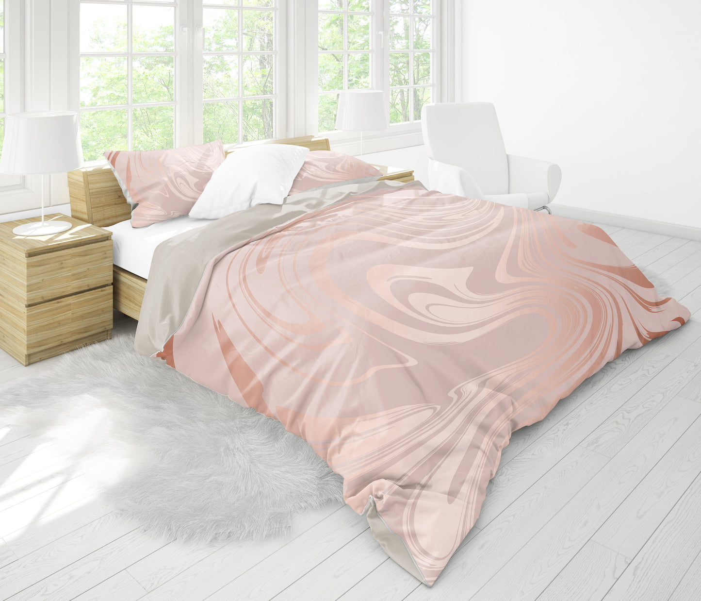 Ivory Swirls Bedding Set