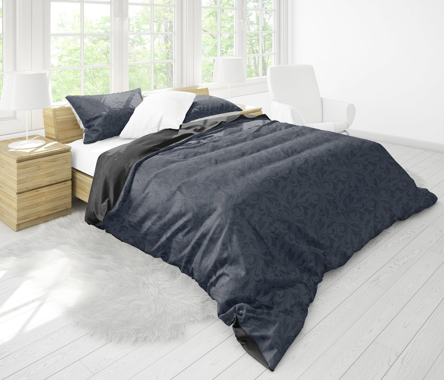 Dark Grey Decor Bedding Set