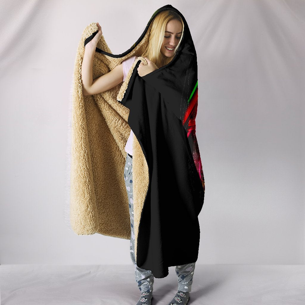 American Flag Skull Hooded Blanket