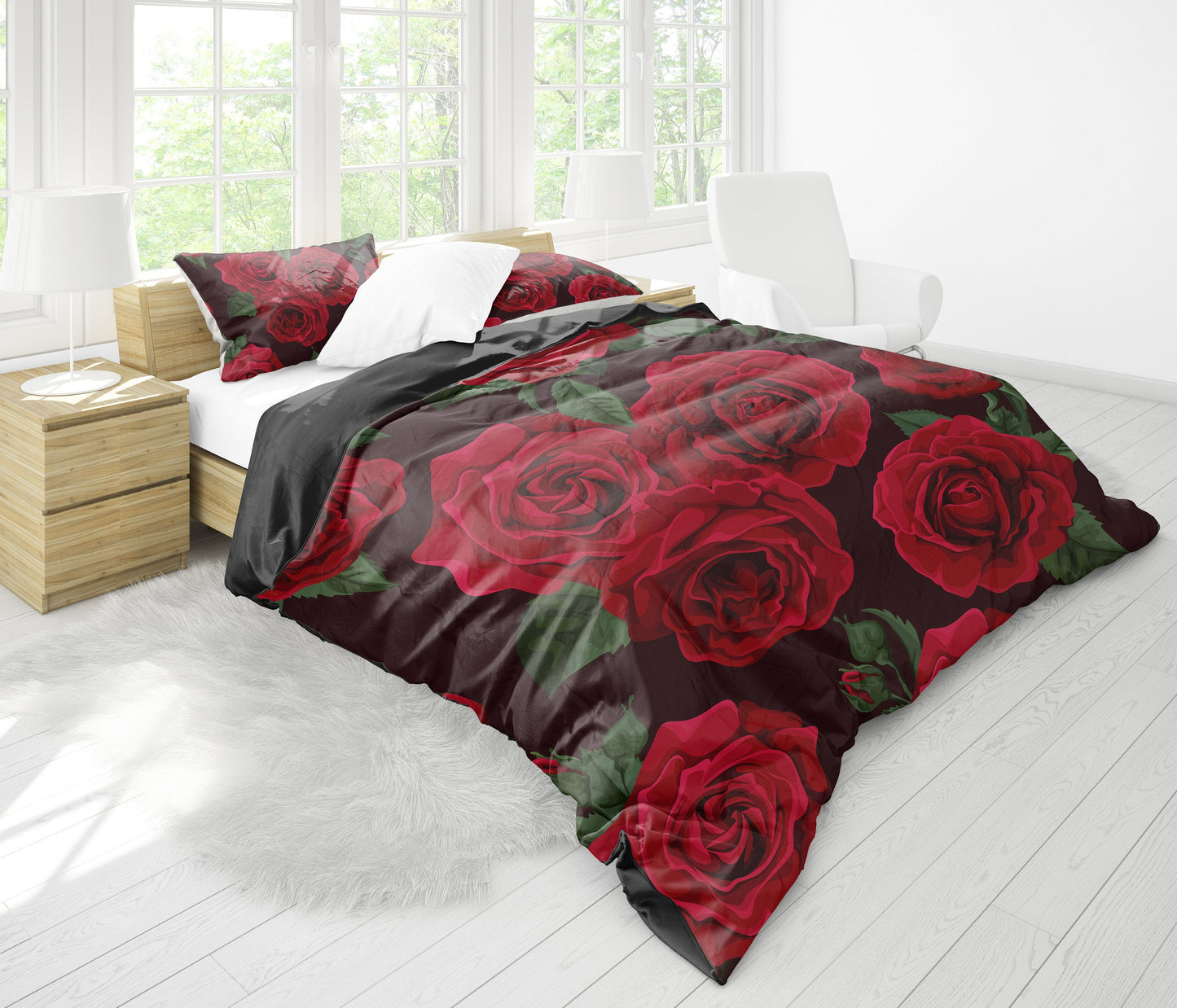 Red Roses Bedding Set