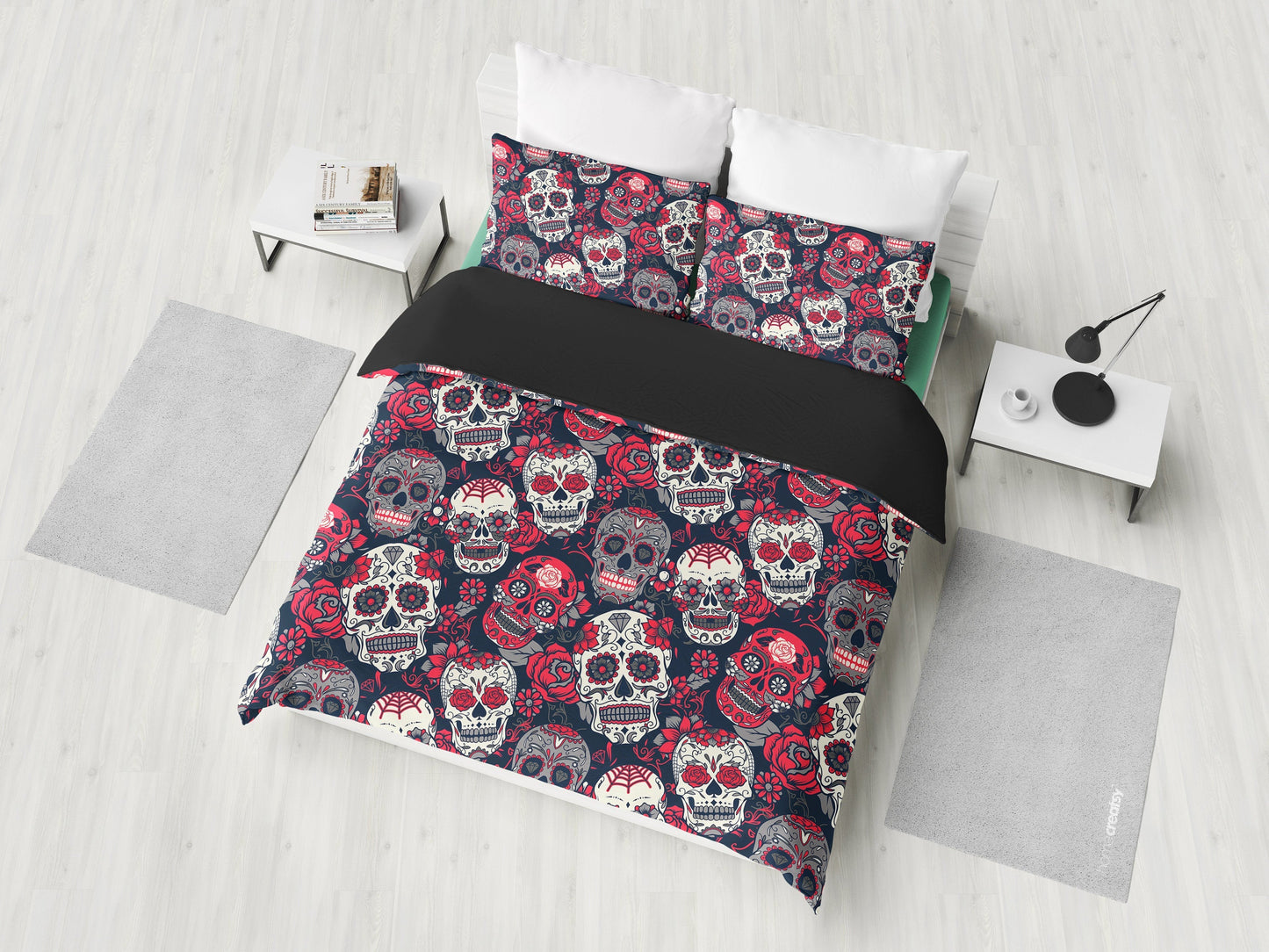 Sugar Skulls & Roses Bedding Set