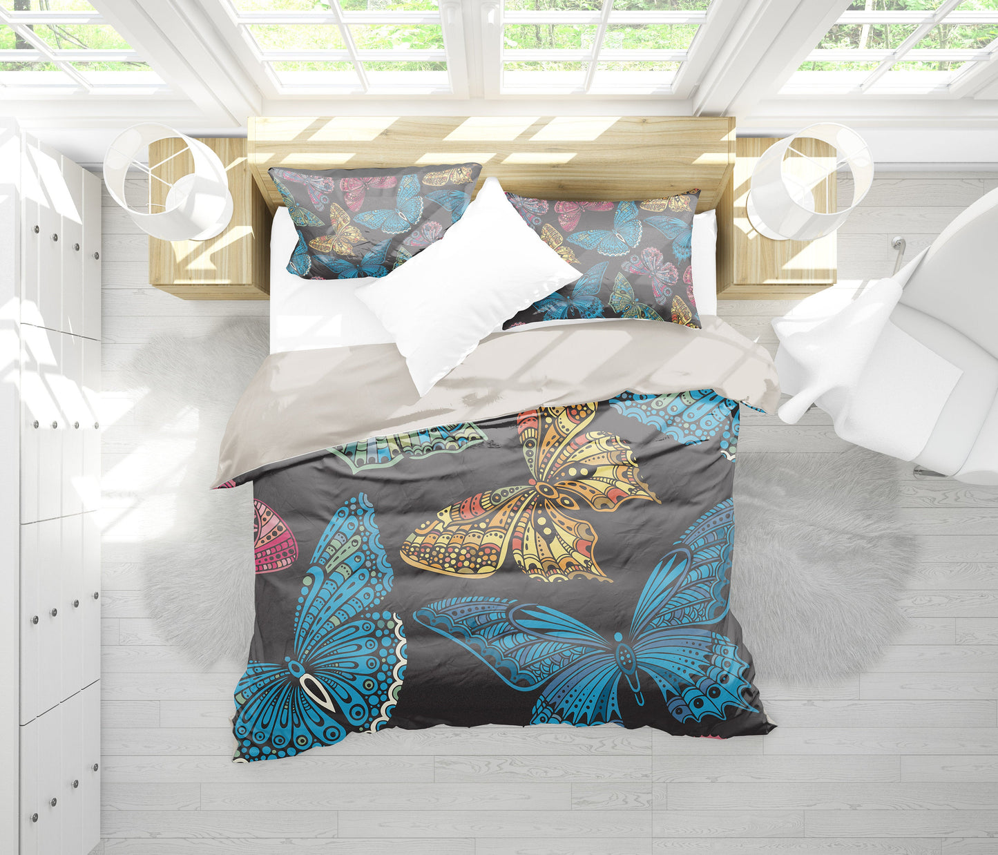 Colorful Butterflies Bedding Set