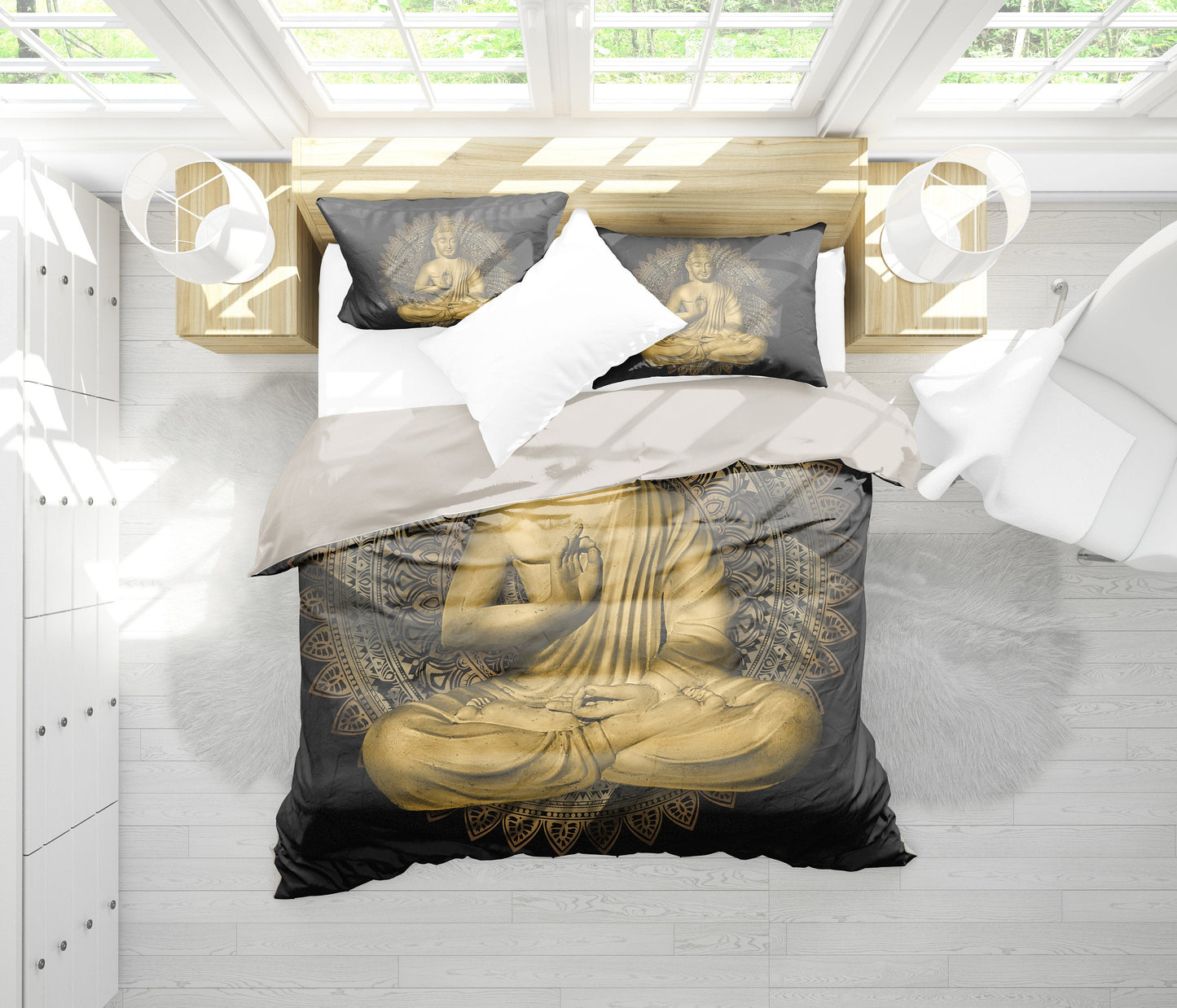Buddha Statue Bedding Set