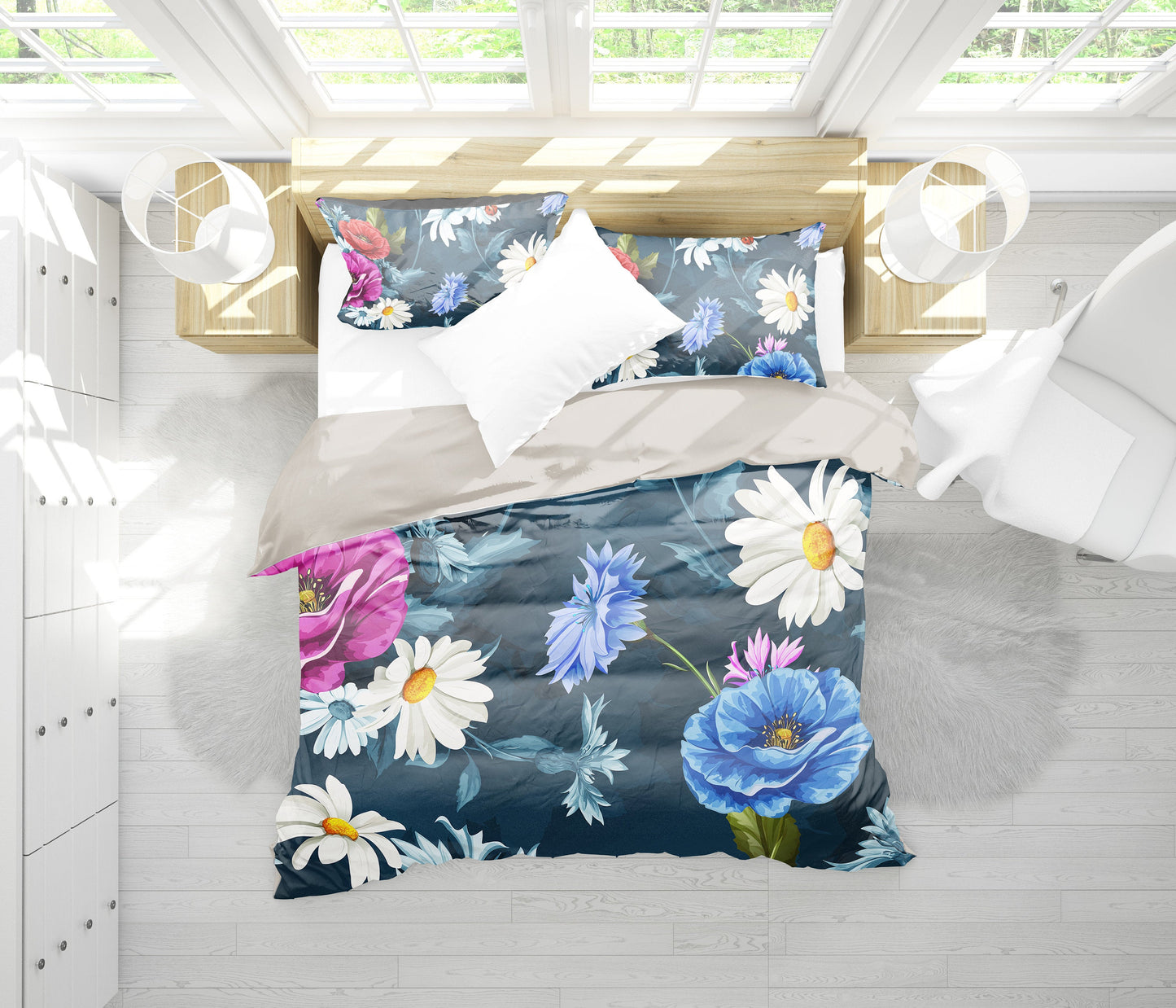 Colorful Flowers Bedding Set