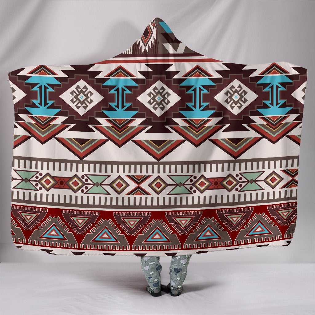 Brown Boho Aztec Hooded Blanket