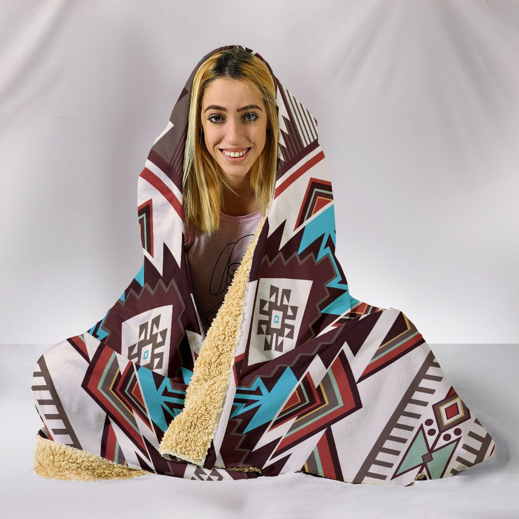 Brown Boho Aztec Hooded Blanket