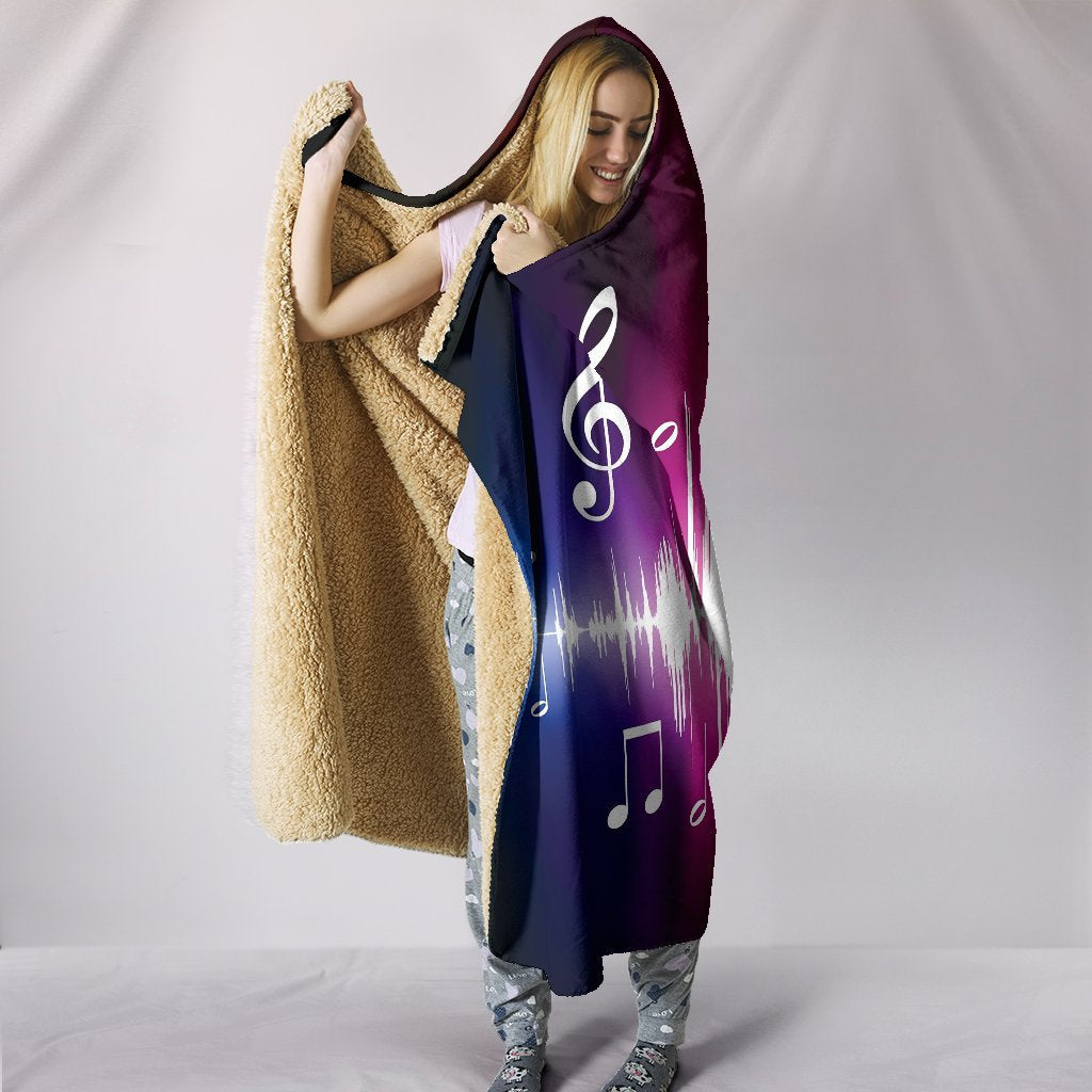 Colorful Musical Notes Hooded Blanket