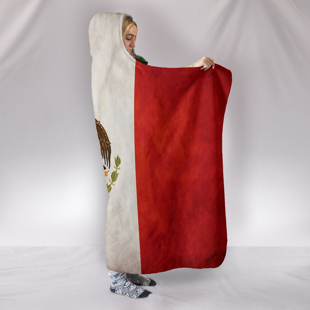 Mexican Flag Hooded Blanket