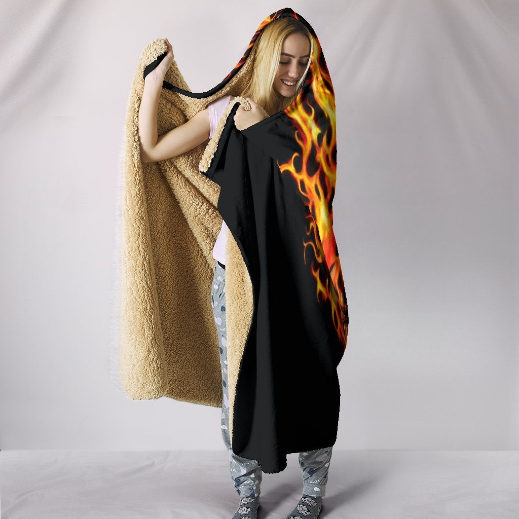 Burning Skull Hooded Blanket