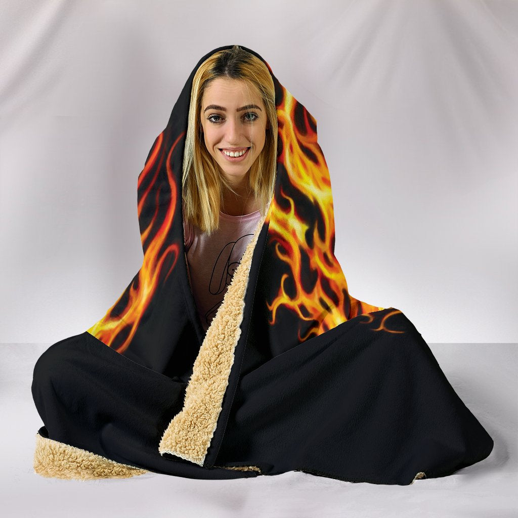 Burning Skull Hooded Blanket