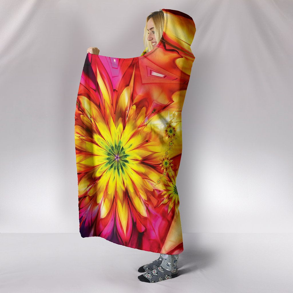 Colorful Sunflowers Abstract Hooded Blanket