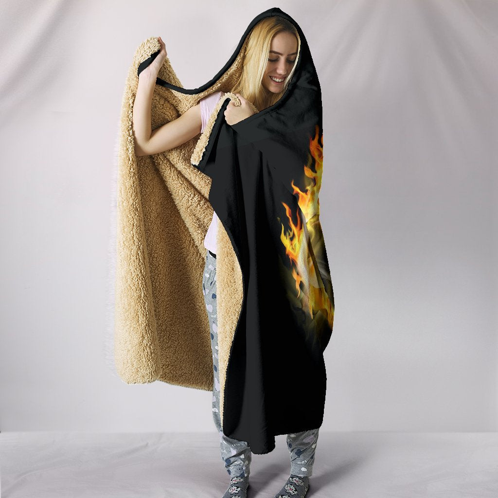 Flaming Heart Hooded Blanket