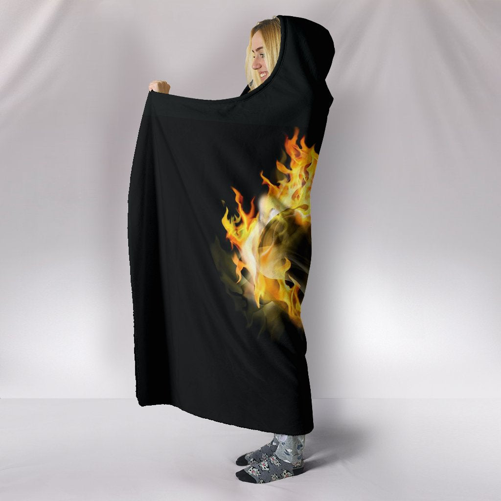 Flaming Heart Hooded Blanket