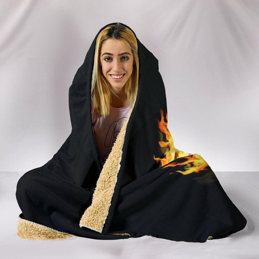 Flaming Heart Hooded Blanket