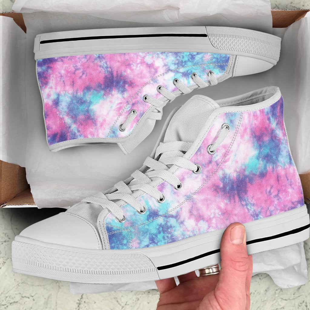 Blue & Pink Cotton Candy High Top Shoes