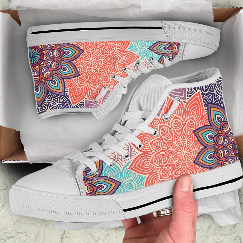 Colorful Floral Mandalas High Top Shoes