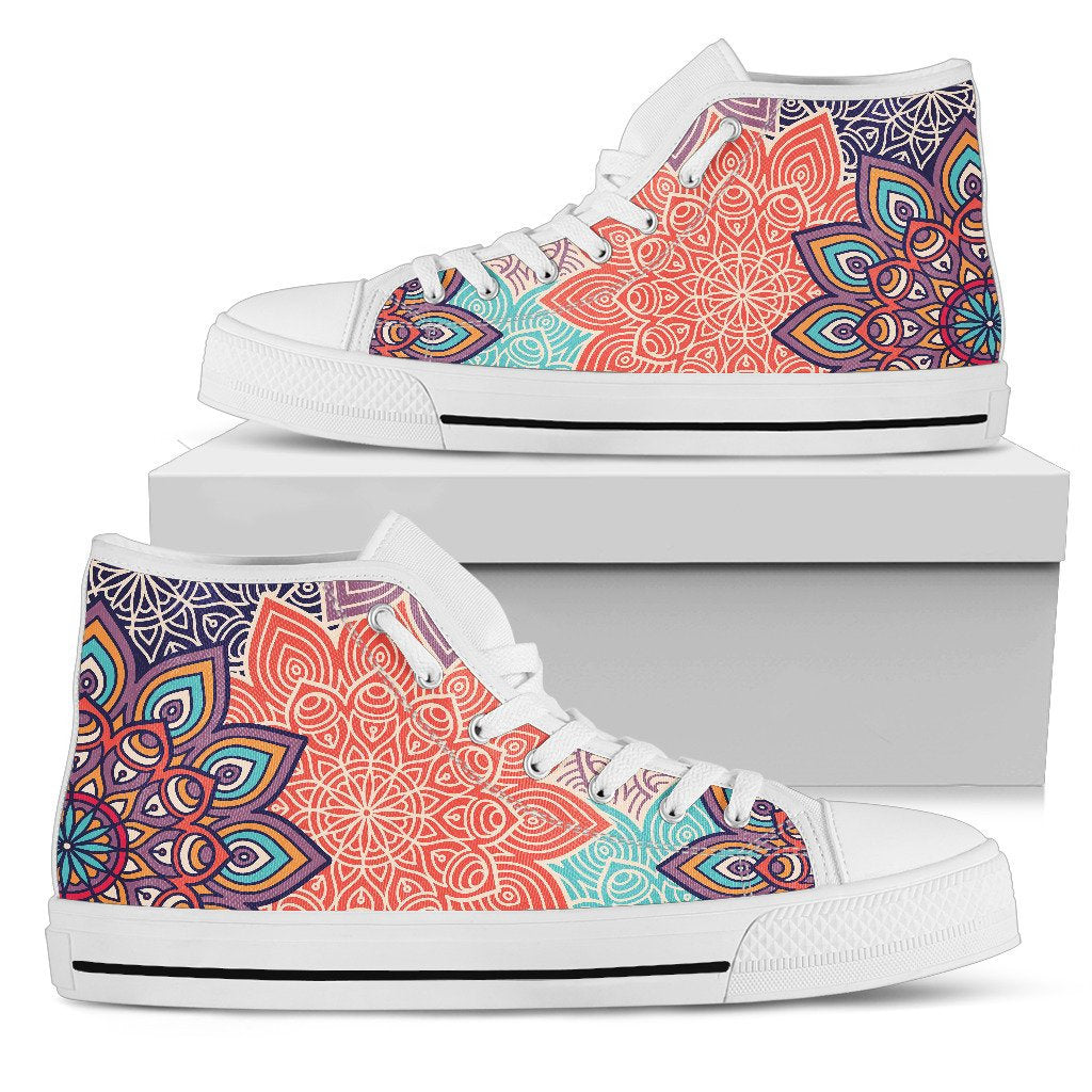 Colorful Floral Mandalas High Top Shoes