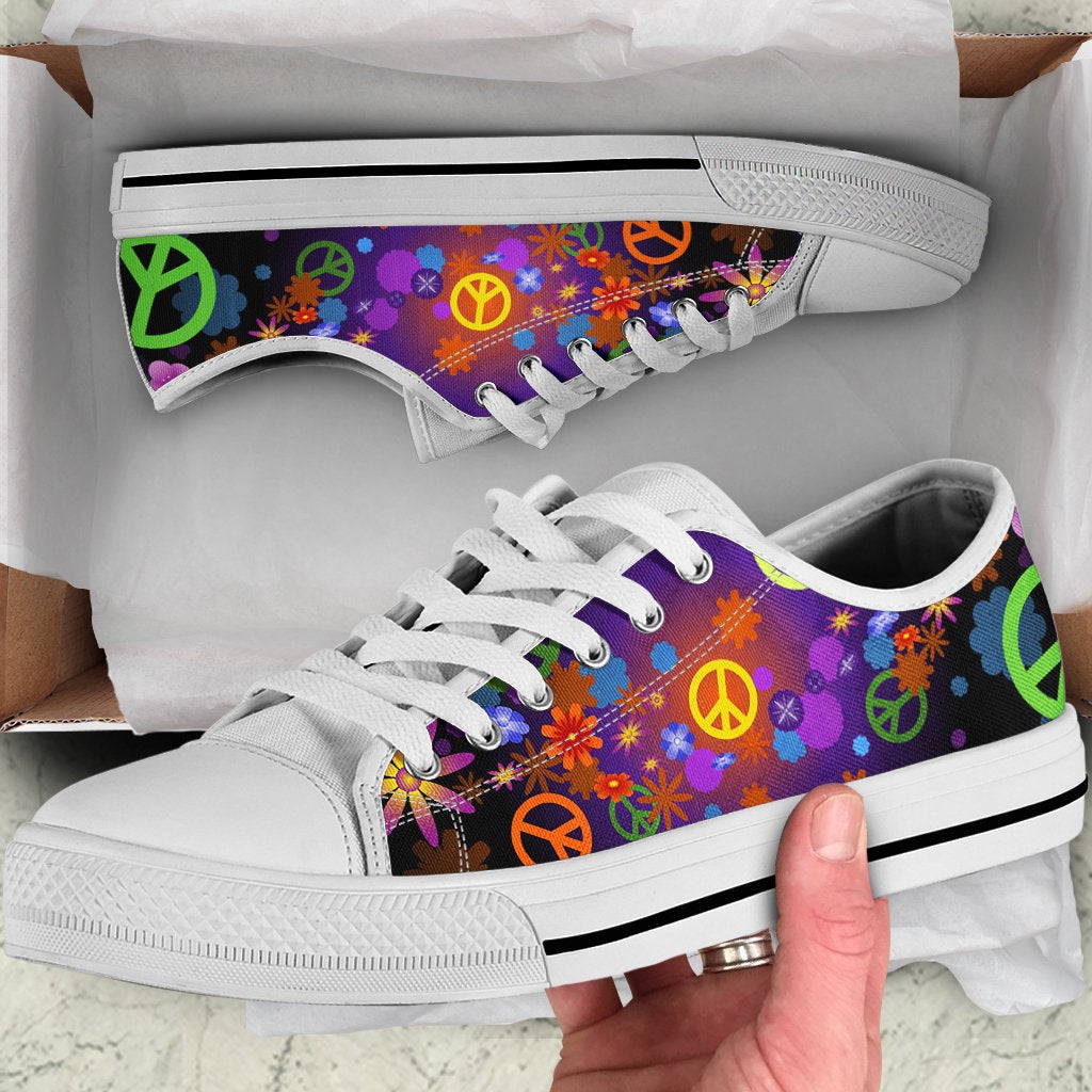 Colorful Peace Signs Shoes