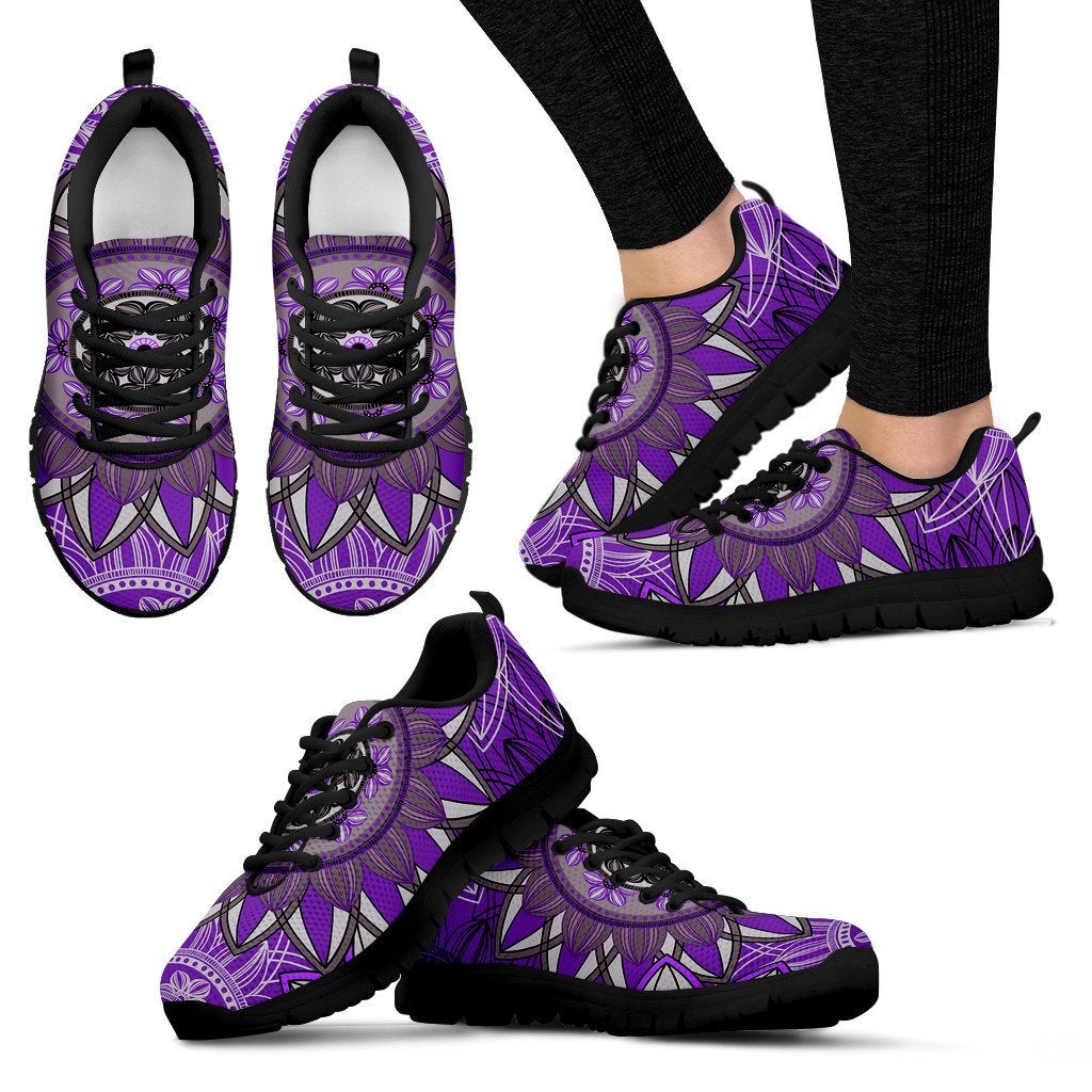 Purple Floral Mandalas Sneakers