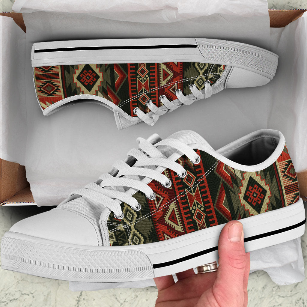 Red & Brown Boho Aztec Shoes