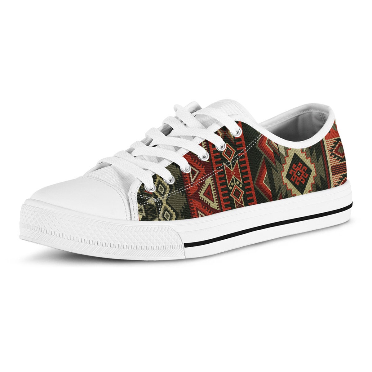 Red & Brown Boho Aztec Shoes