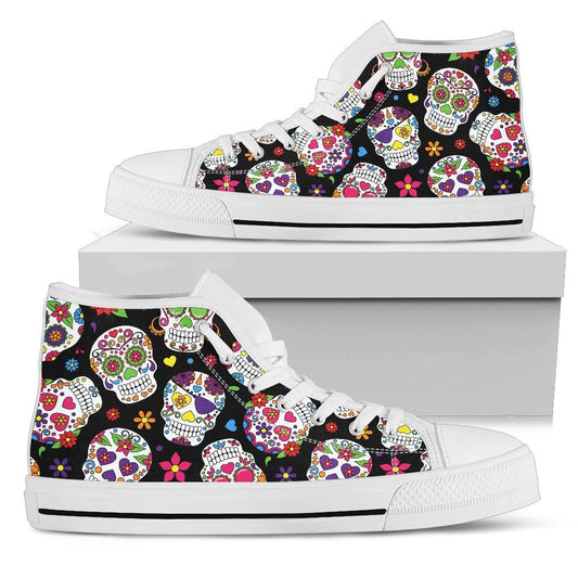 Colorful Sugar Skulls High Top Shoes