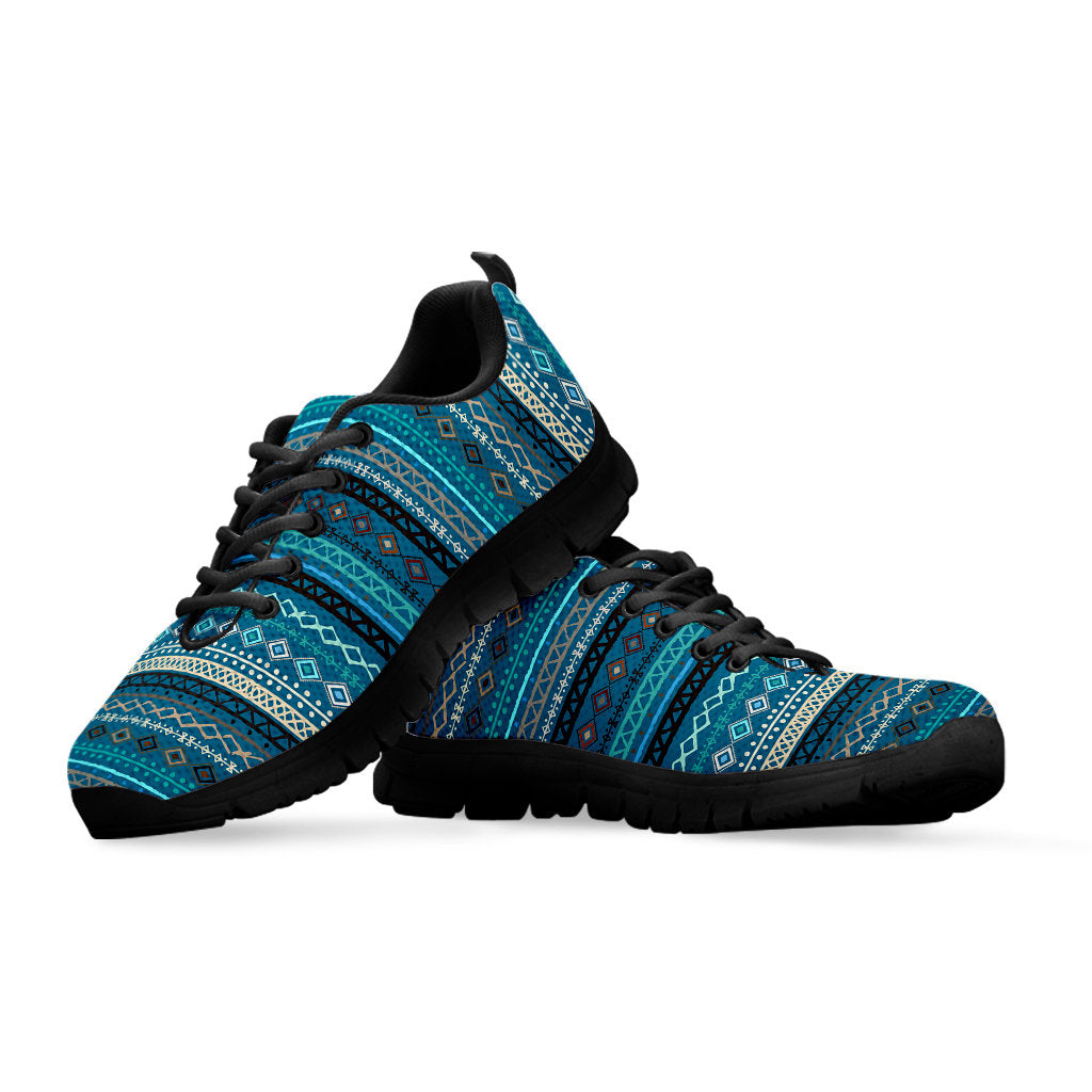 Ligh Green Teal Boho Stripes Sneakers