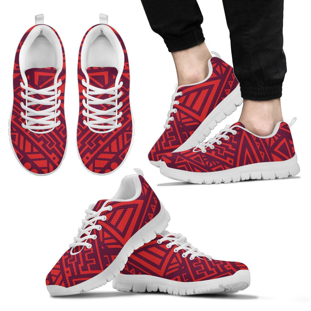 Red Tribal Polynesian Sneakers