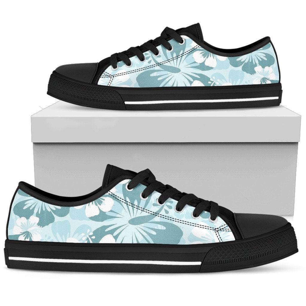 Light Green Teal Aloha Flowers Shoes