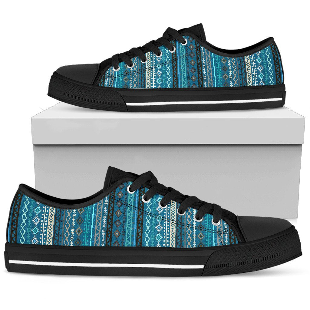 Light Green Teal Boho Stripes Shoes