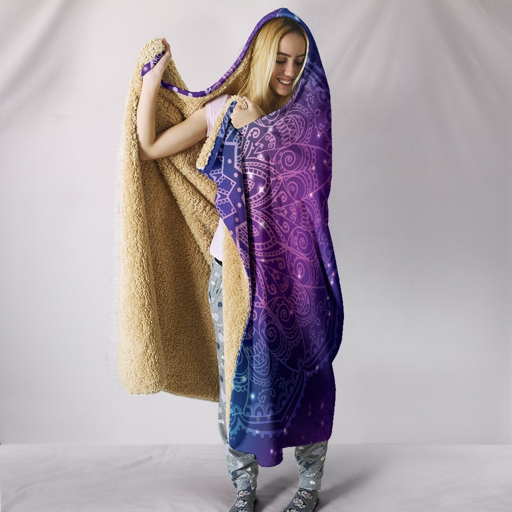 Purple Mandalas Hooded Blanket