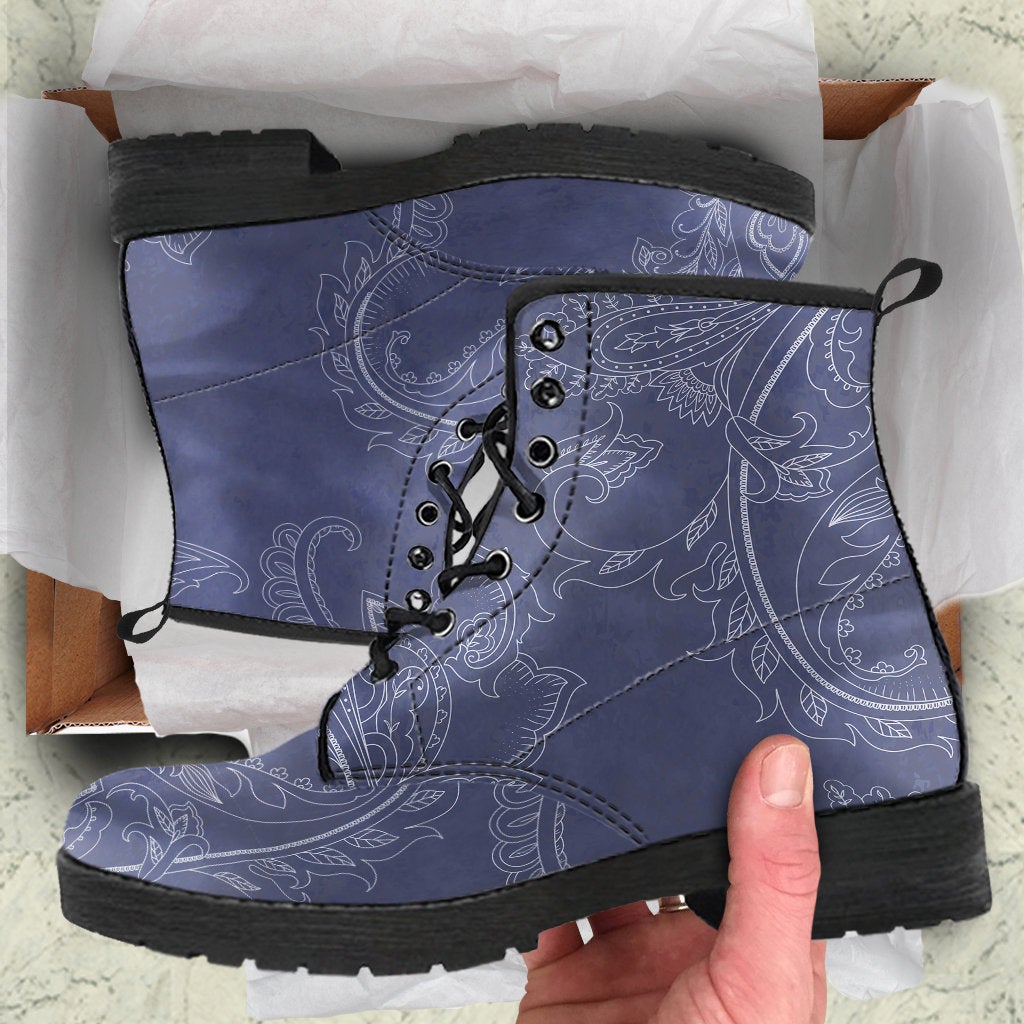 Grey Blue Decor Womens Boots