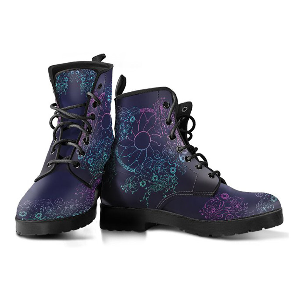 Purple Floral Dream Catcher Womens Boots