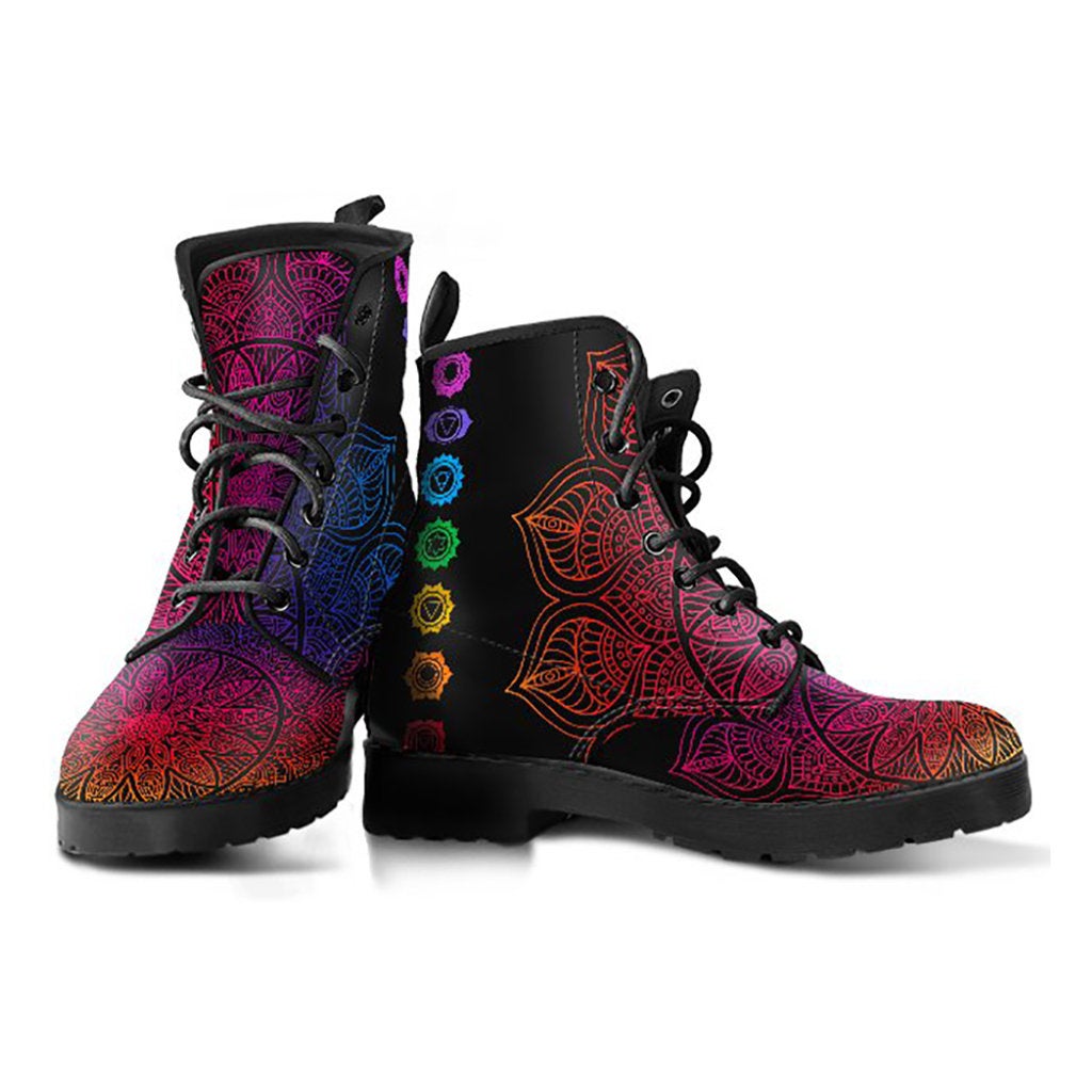 Colorful Mandala Chakras Womens Boots