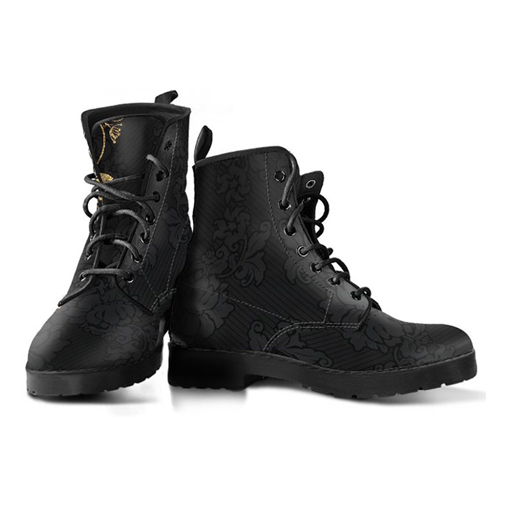 Gold Floral Decor Womens Boots