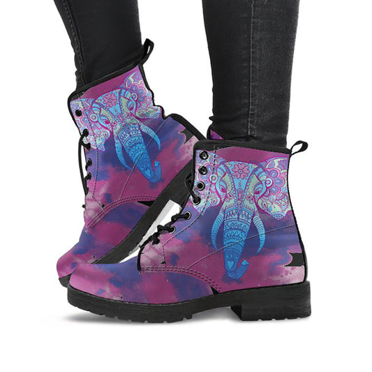 Pink & Purple Elephant Womens Boots