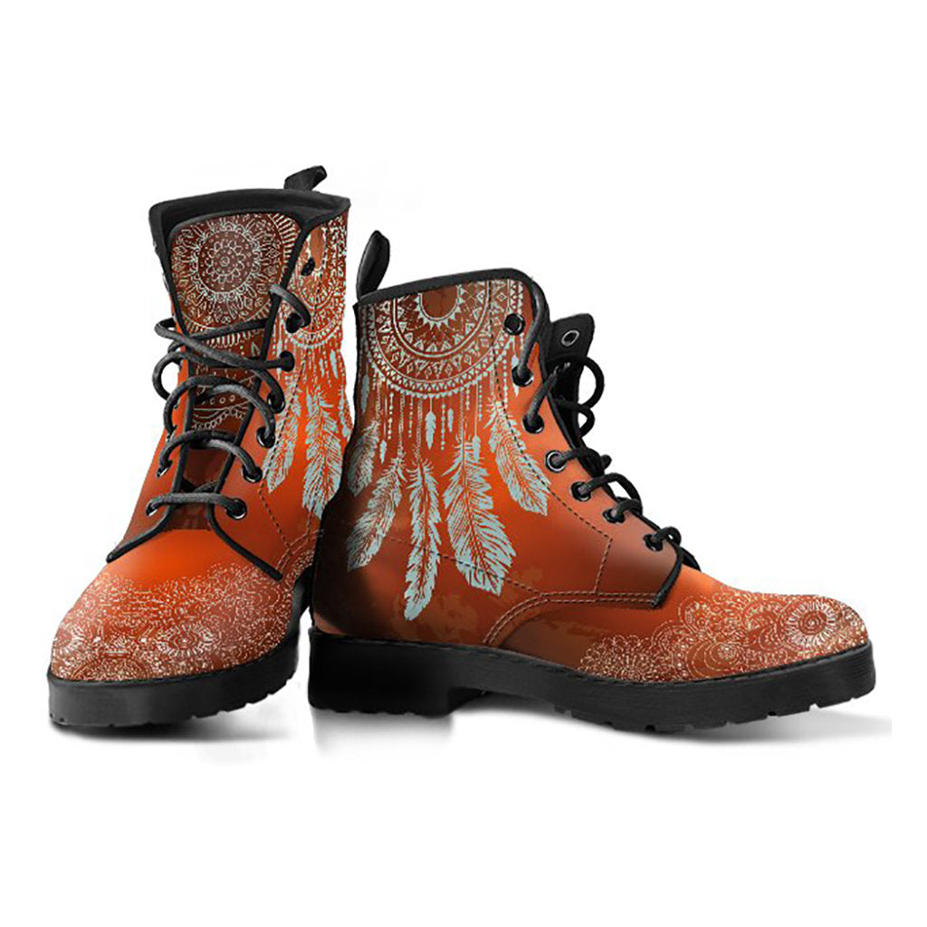 Brown Dream Catcher Mandala Womens Boots