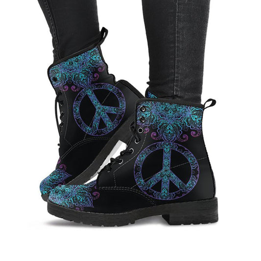 Peace Sign Mandala Womens Boots