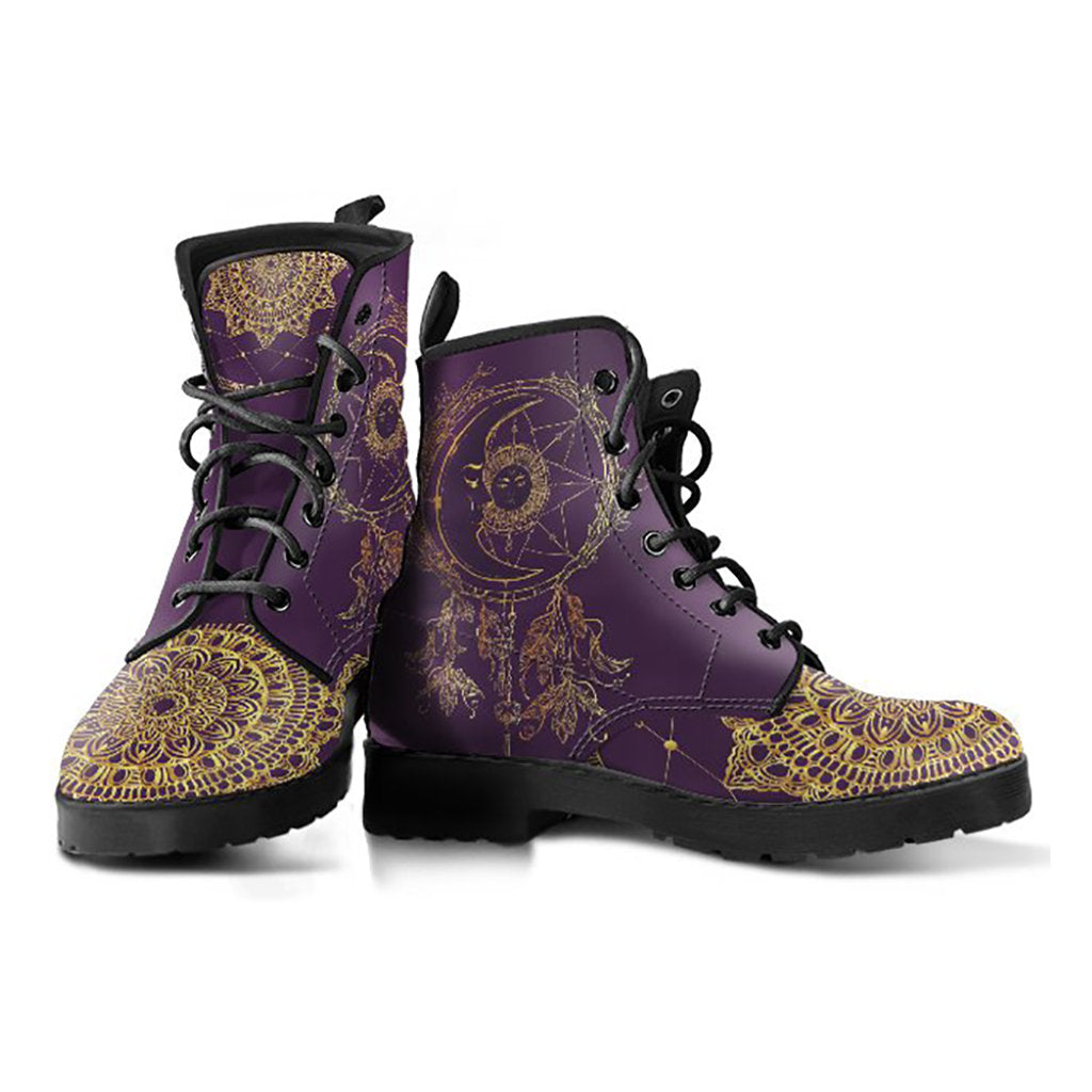Gold Moon Dream Catcher Mandala Womens Boots