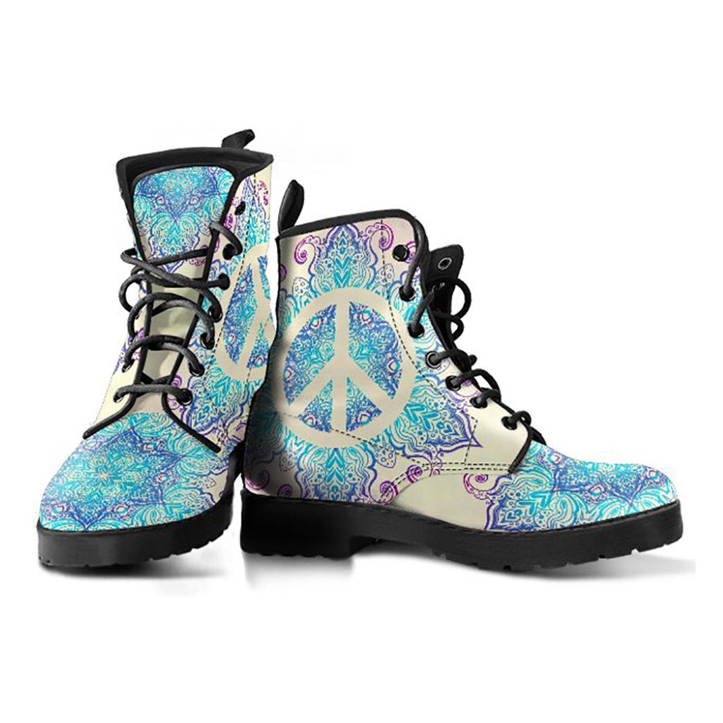 Peace Sign Mandala Womens Boots