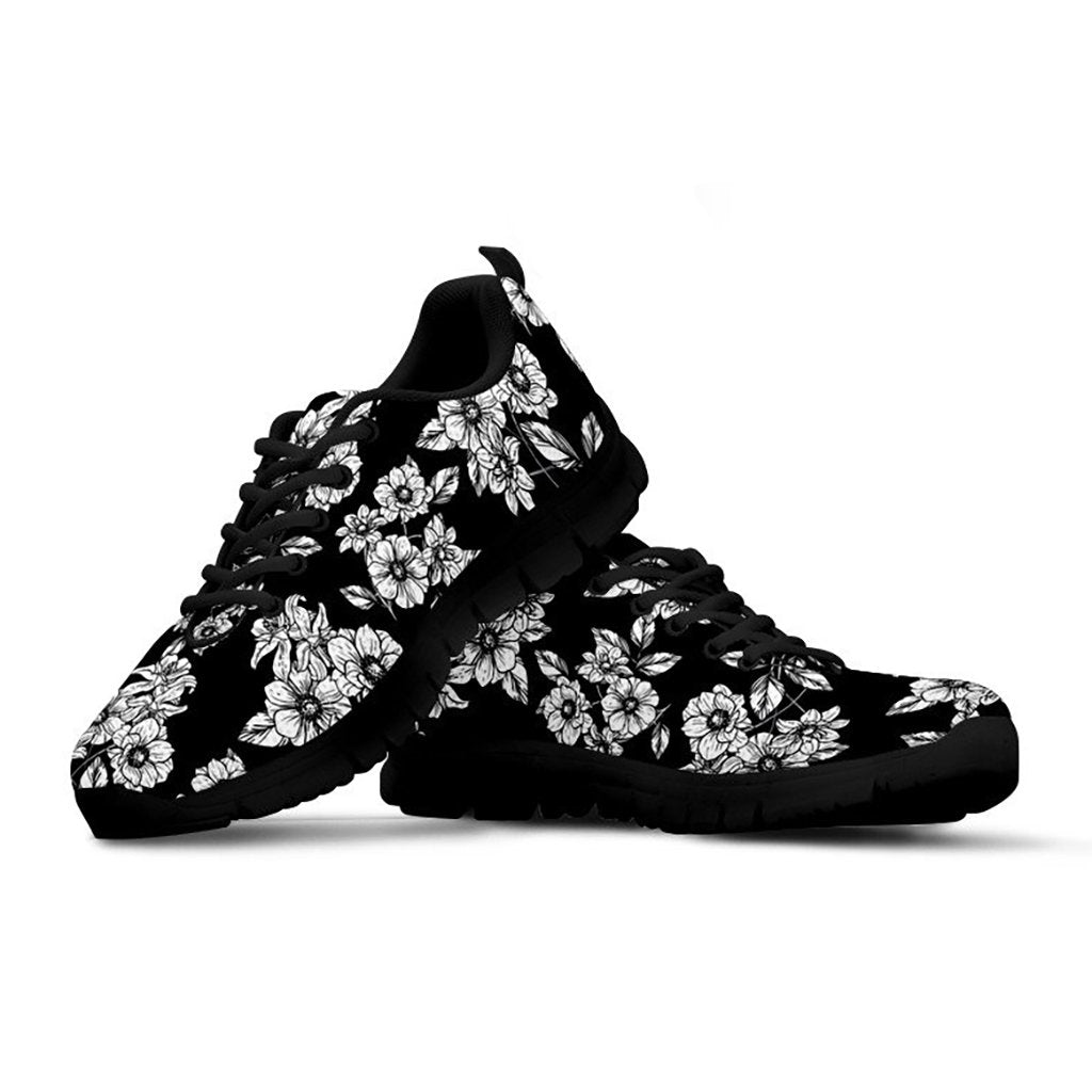 Black Floral Sneakers