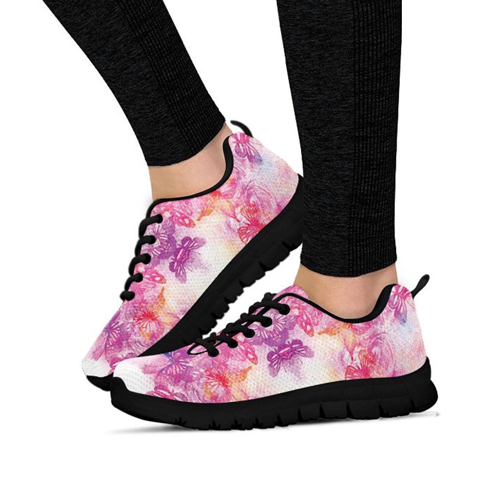 Pink & Purple Watercolor Abstract Sneakers